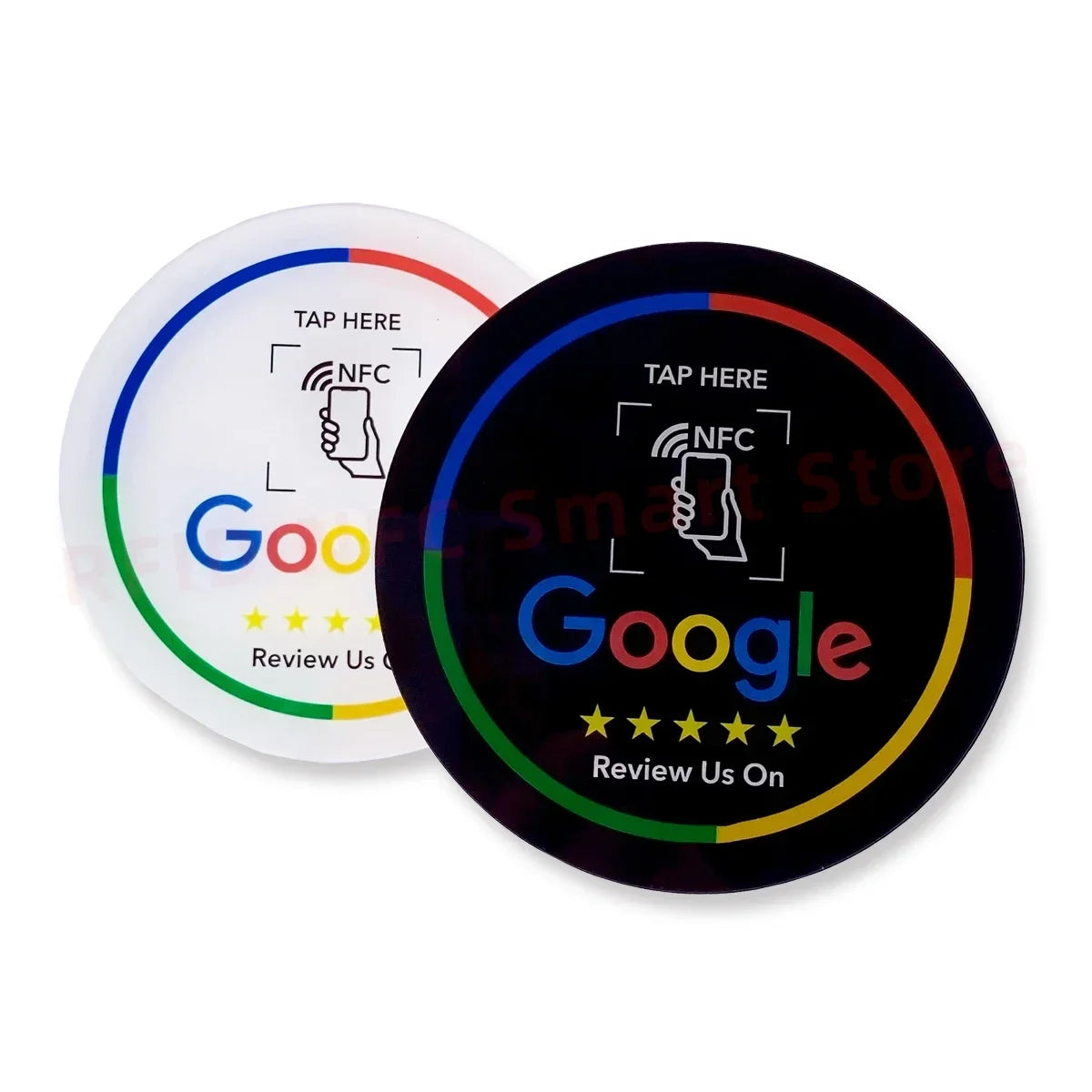 Round adhesive Google review card